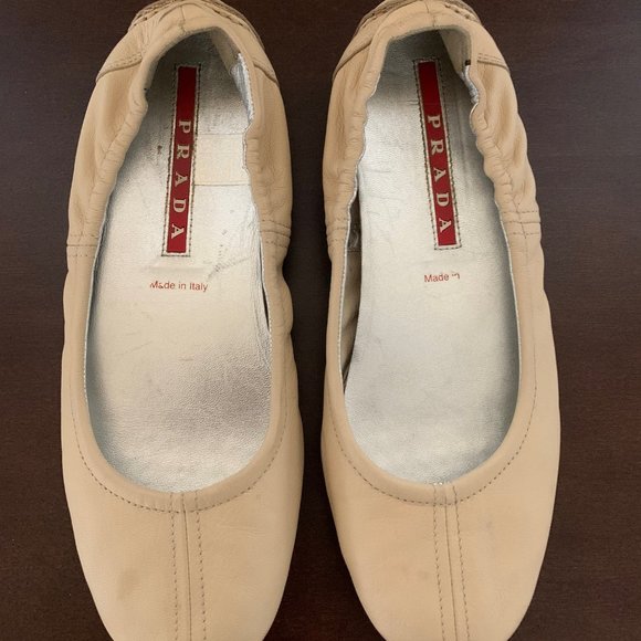 Prada Womens Beige Ballet Flats Size 6 (Pre-owned. Good condition) - Picture 1 of 7